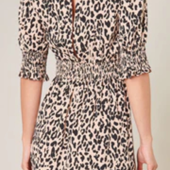 NWT Sugarlips Lassie Leopard Showoff Smocked Waist Midi Dress - Picture 5 of 7